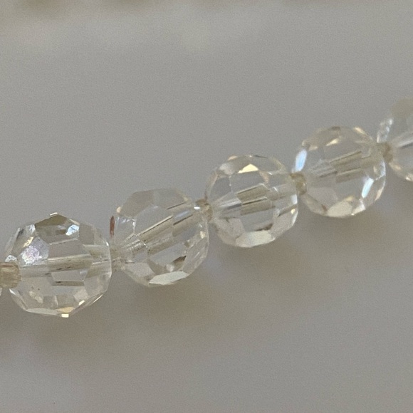 17 Vintage Necklace Faceted Crystal Beads Chocker 12”-14.5” - Picture 8 of 9